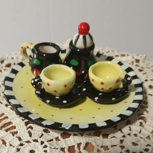 Mary Engelbreit Cherry Miniature Decorative Tea Set From The 90's